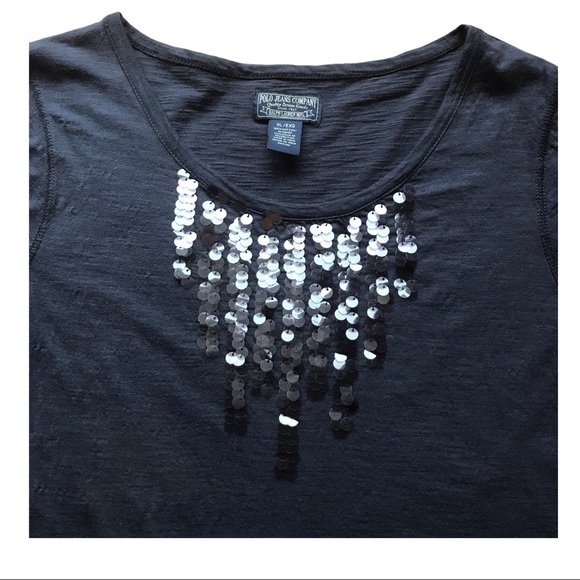 Ralph Lauren Polo Ladies Blue Sequence T-Shirt Tee - Picture 5 of 12